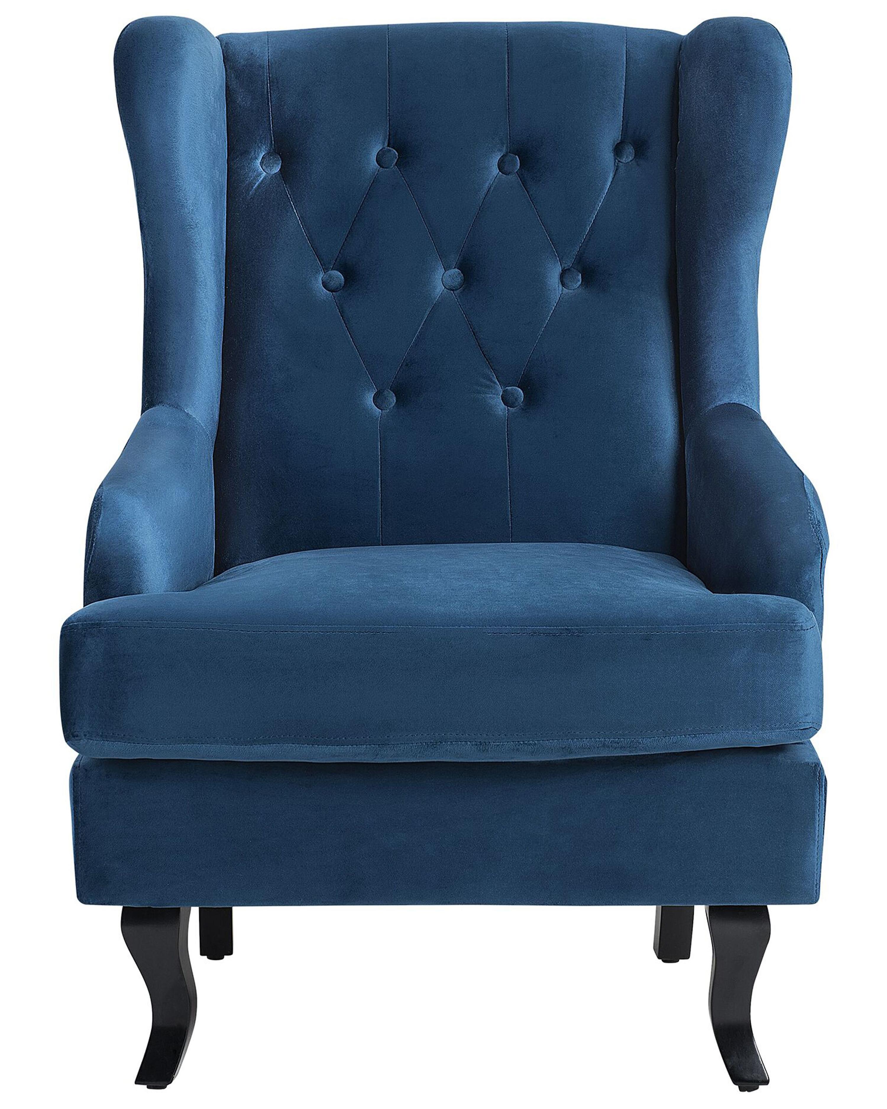 Oorfauteuil ALTA Fluweel Donkerblauw