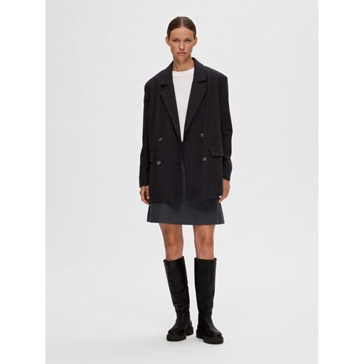 Selected Femme Mercy-Ula Mini Nederdel, Dark Grey Melange, 40