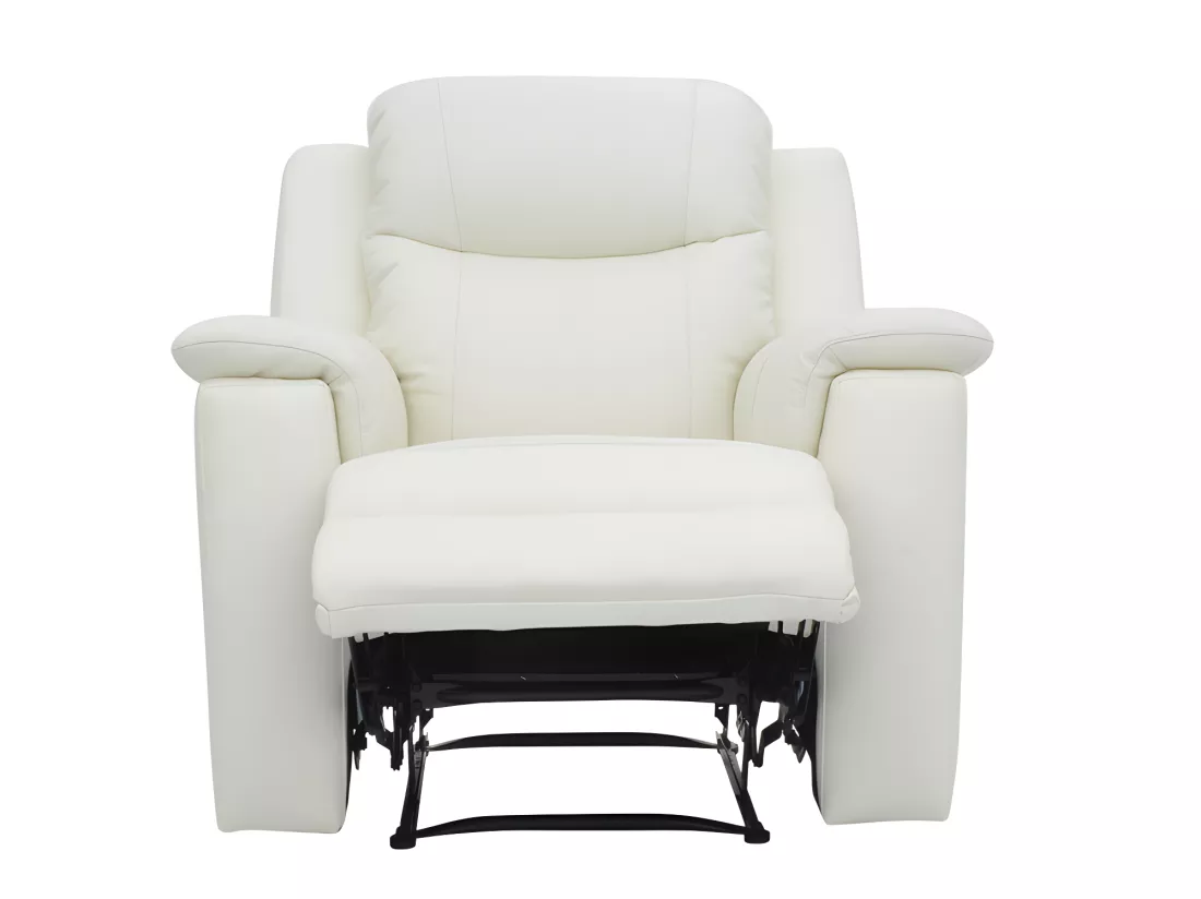 Fauteuil relax EVASION en cuir - blanc ivoire