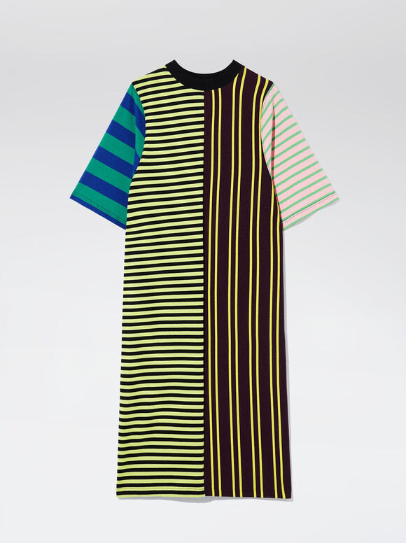 Vestido de algodão estampado - Multicolorido