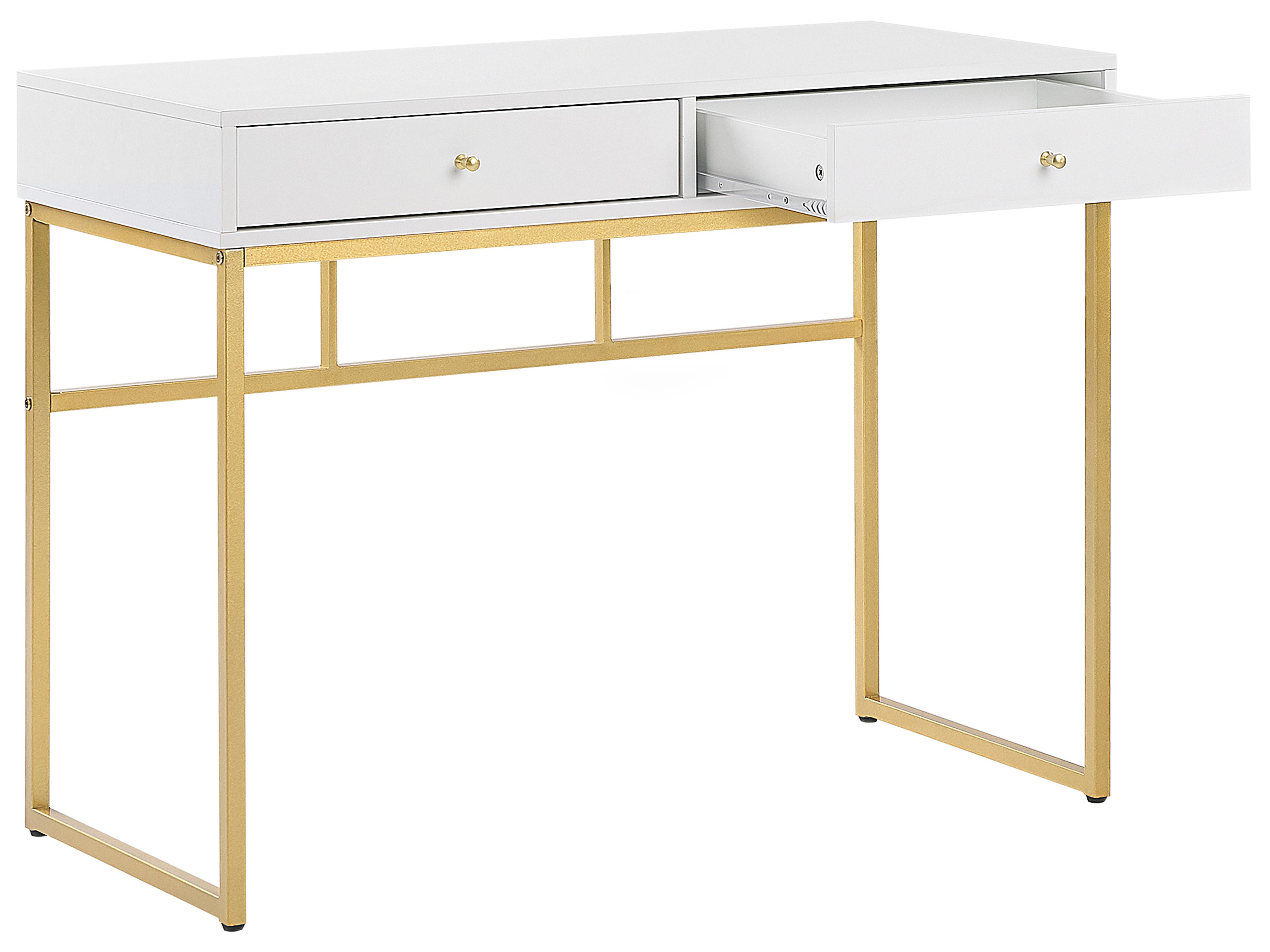 Sidetable DAPHNE Wit/goud 100 cm 48 cm met lades