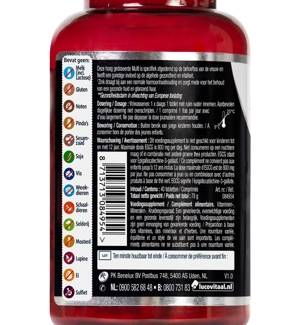 Lucovitaal Multi Compleet Vrouw 50+ (40 tabletten)
