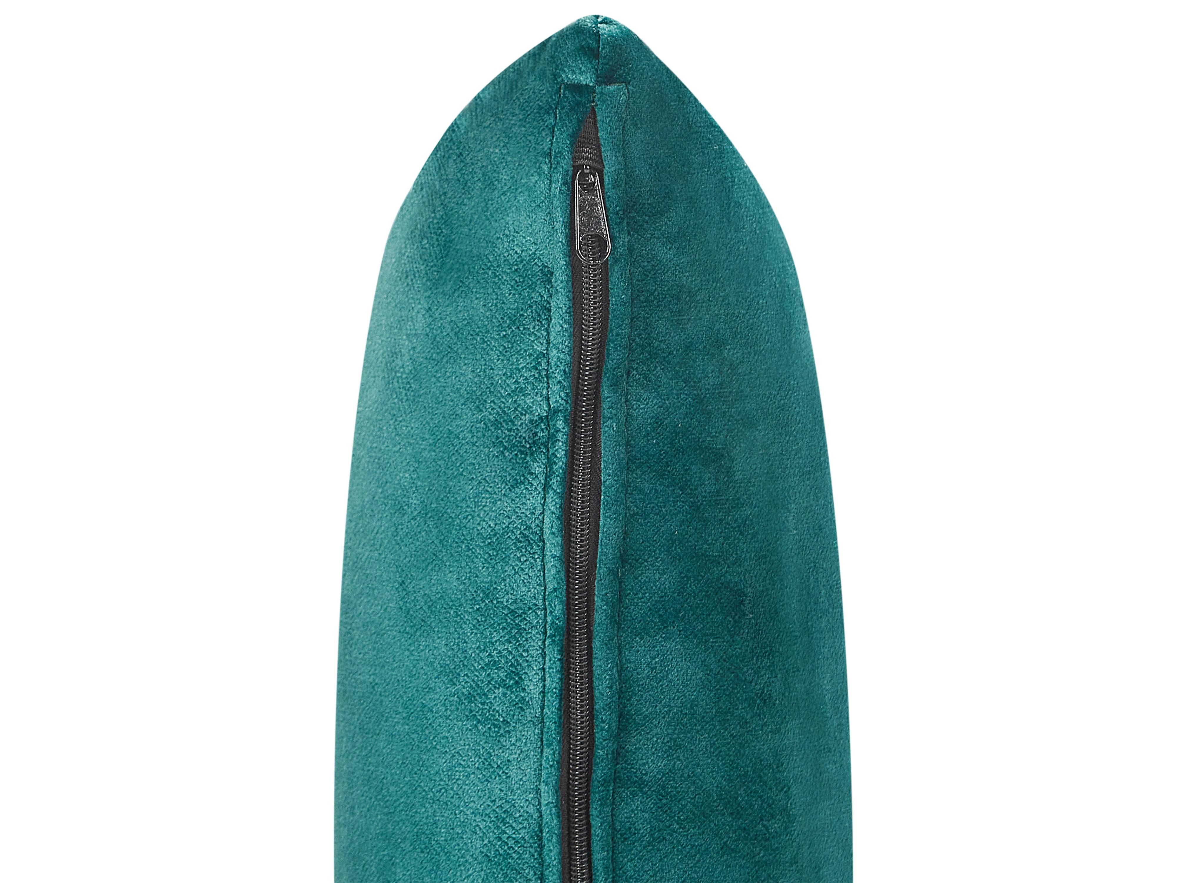 Linkszijdige chaise longue LATTES II Fluweel Smaragdgroen met kussen
