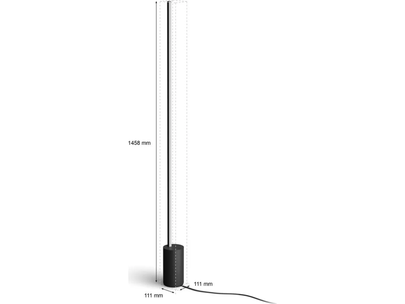 Philips Hue White and Color Ambiance Gradient Signe - Gulvlampe - LED - 29 W - 16 millioner farver/varmt til køligt hvidt lys - 2000-6500 K - sort