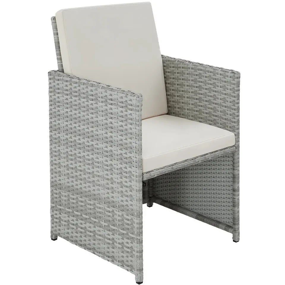 tectake Wicker tuinset Lausanne 2 1 - Lichtgrijs