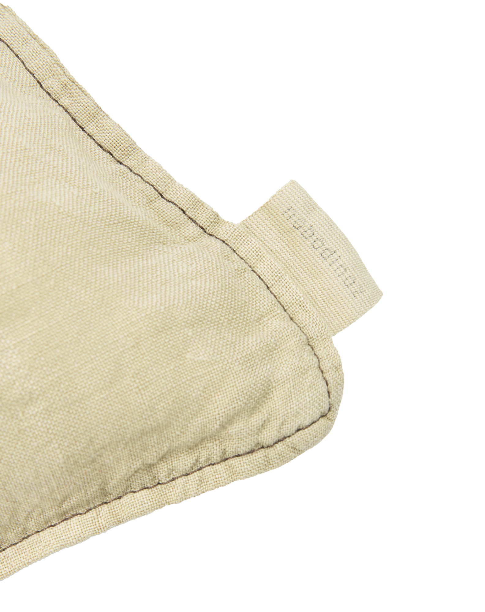Coussin rectangulaire brodél1n0 en lin français lavé | Beige