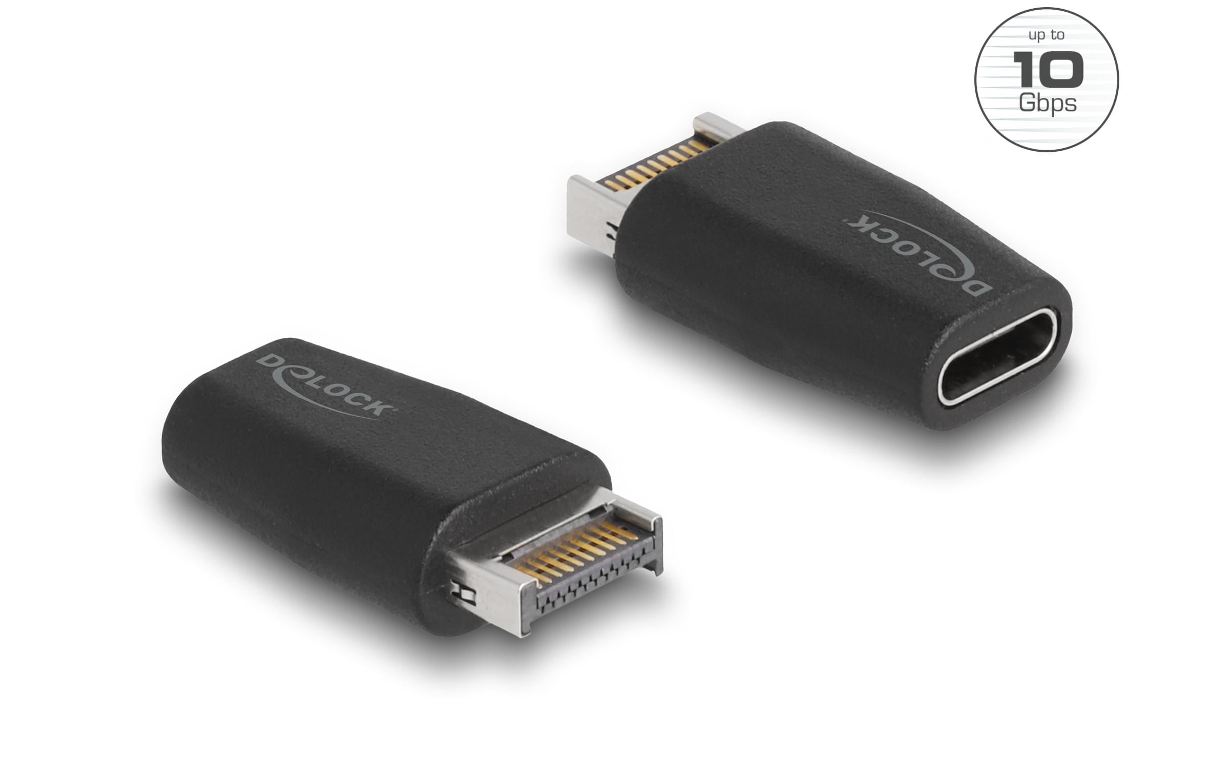 USB-Adapter 3.2 USB Key-A - USB-C BuchseDelock Adapter USB 3.2 Key A Stecker zu USB Type-C Buchse schwarz