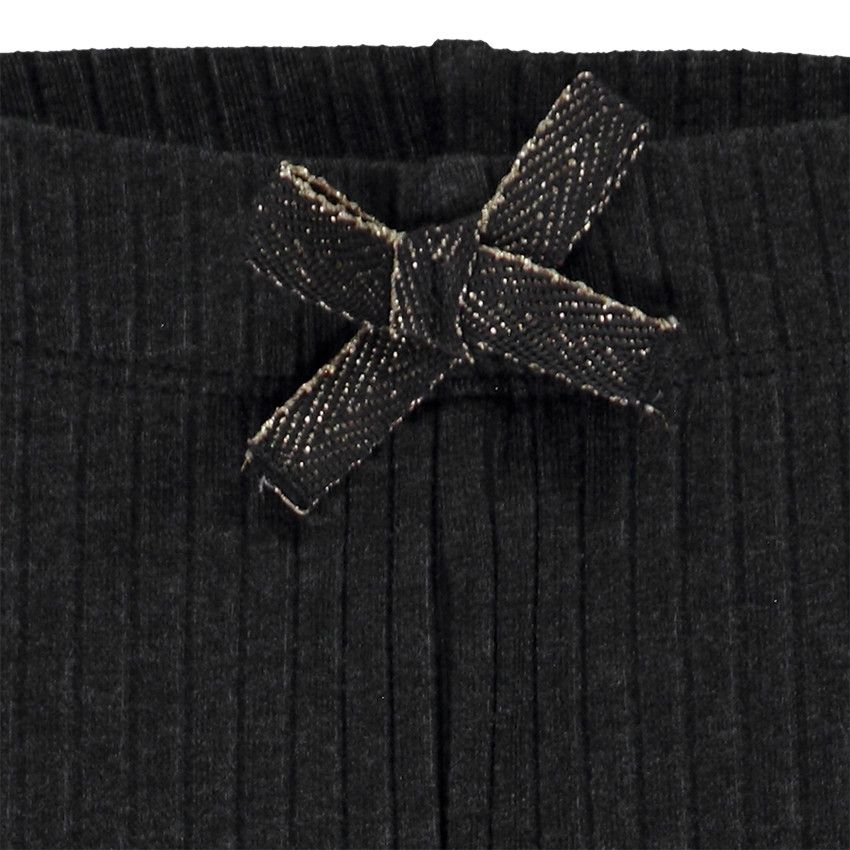 Legging côtelé à nœud pour fille - Gris foncé