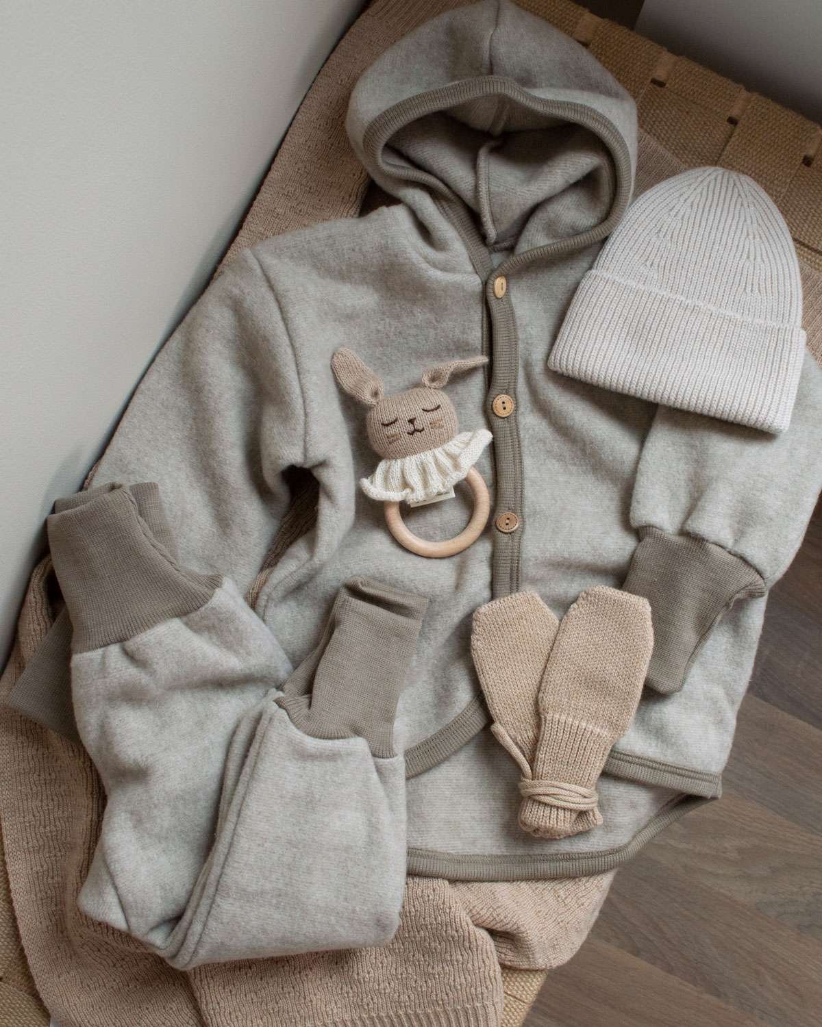 Babyjakke i ullfleece – ubehandlet ull