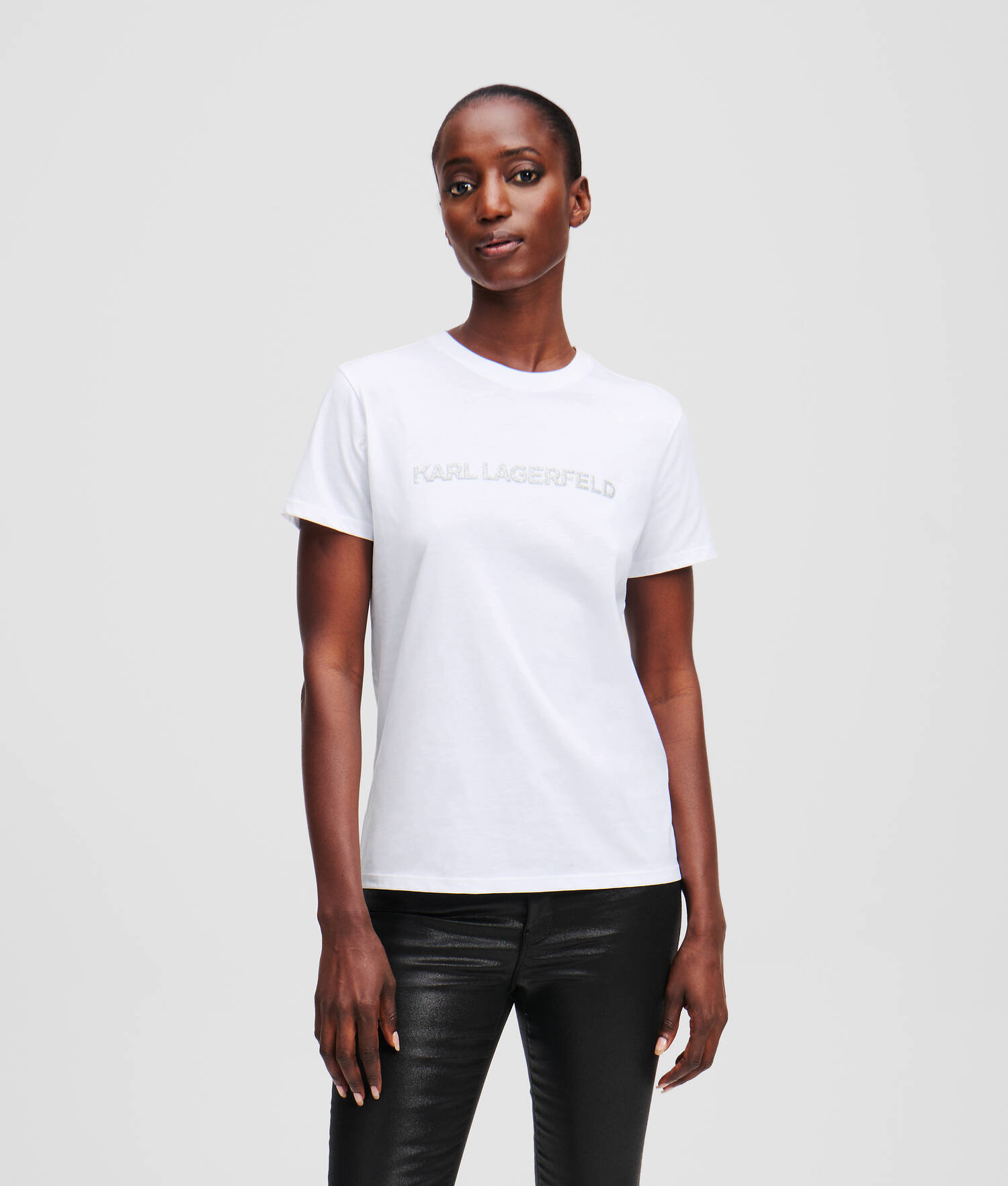 T-SHIRT À LOGO PAILLETTÉ KARL