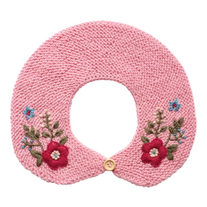 RKO Col Amovible Brodé Main | Rose