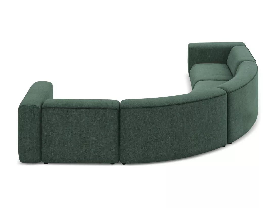 Canapé d'angle modulable en tissu chenille - vert - EKAHI
