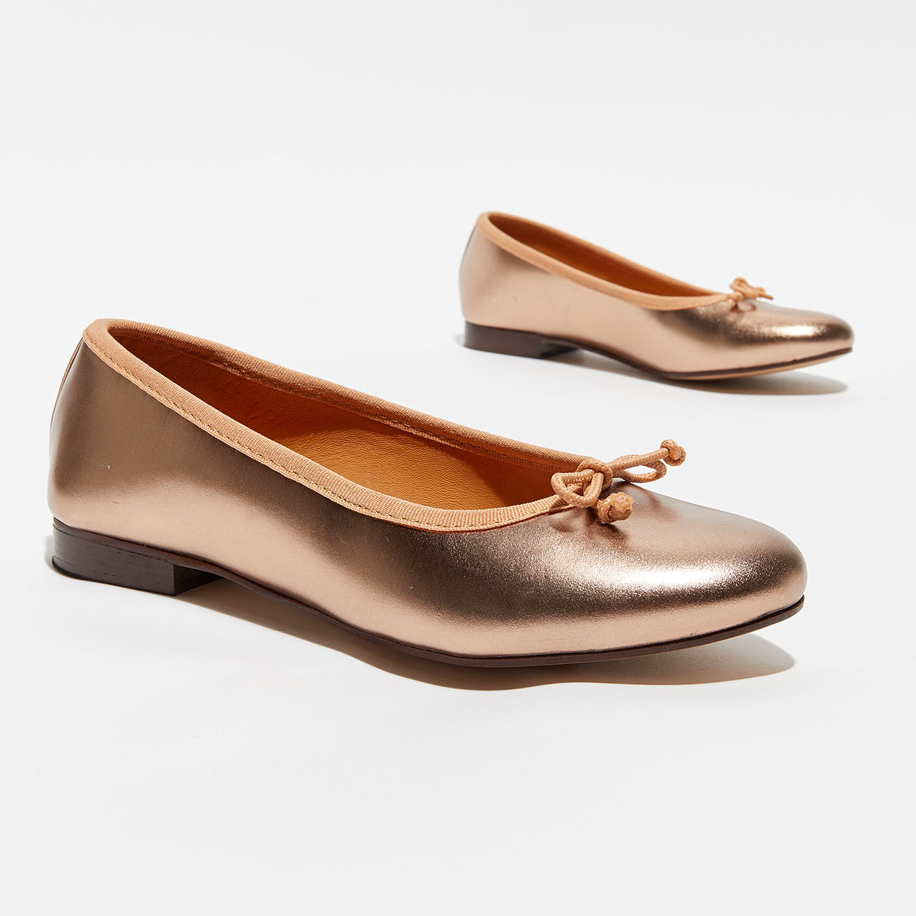 Quartier Latin Ballerines en Cuir irisé Nicole bronze