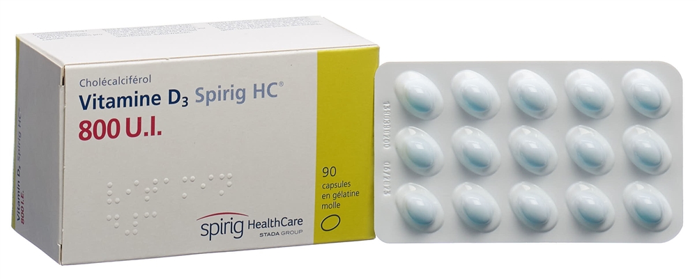 VITAMINE D3 Spirig HC Weichkaps 800 IE Blist 90 Stk