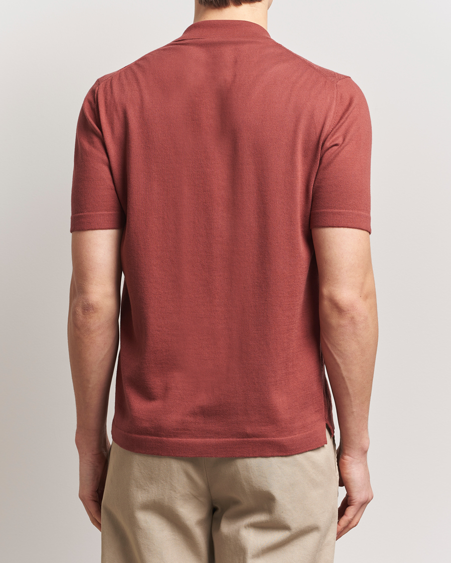 Altea Jacquard Knit Camp Shirt Burgundy