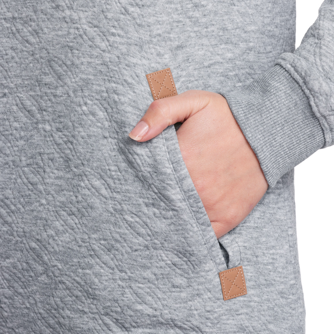 Gina Damen Hoodie mit Strukturmuster hellgrau
