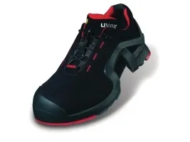 Uvex 85162, Unisex, Voksen, Sikkerhedssko, Sort, Rød, ESD, S3, SRC, Hurtig luk snørebånd