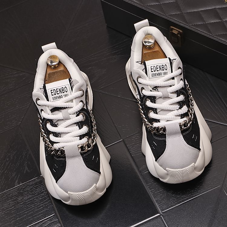 Mr Ozera - Platform veterschoenen met ketting