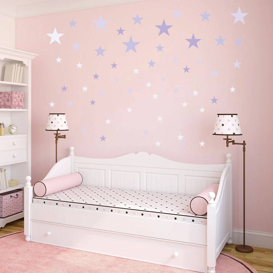 Nikima Wandtattoo 129-4 Sterne-Set lila 60 Stück lila