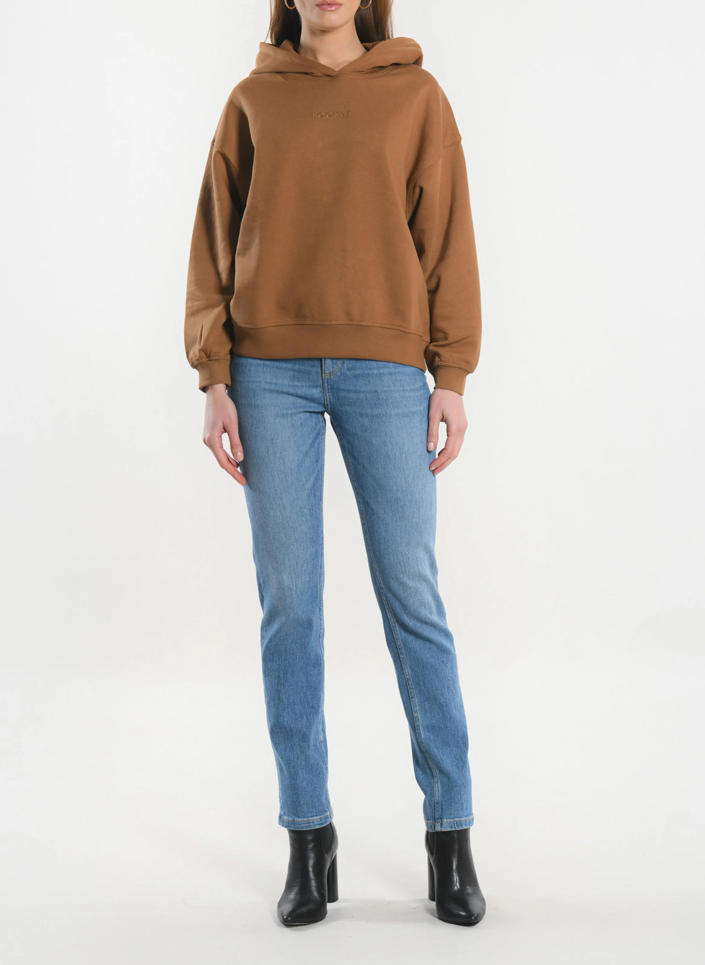 SUZY - Sweat à capuche oversize en coton mélangé | Beige
