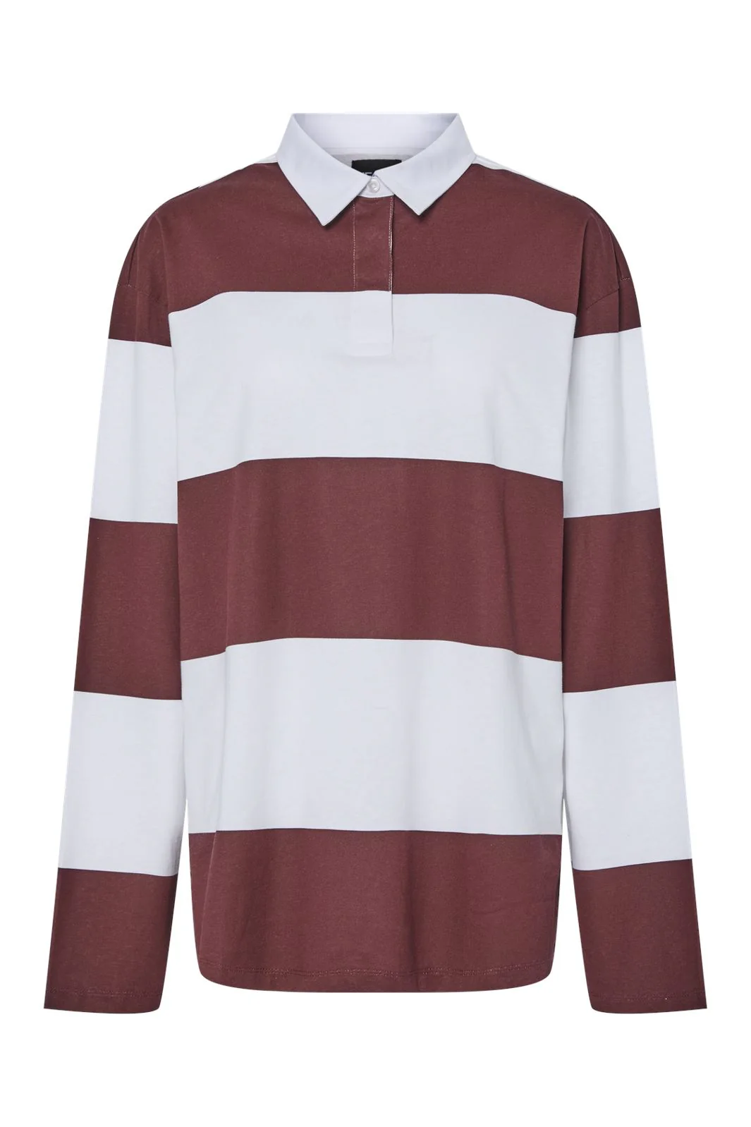 Pieces Pcfrida Ls Oversize Polo Fsy 4746859 tawny port white