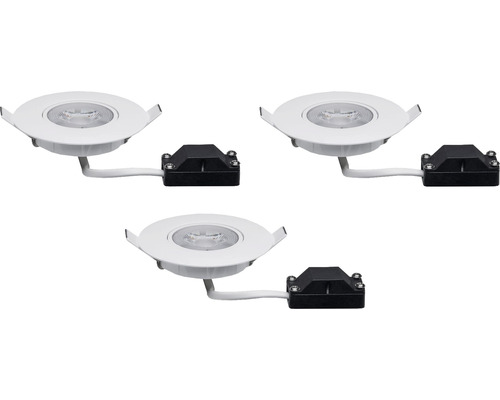 LED inbouwspotset 3x4,8W 3x580 lm 3000 K draaibaar wit/mat Ø 8,2/7,5 cm 230V