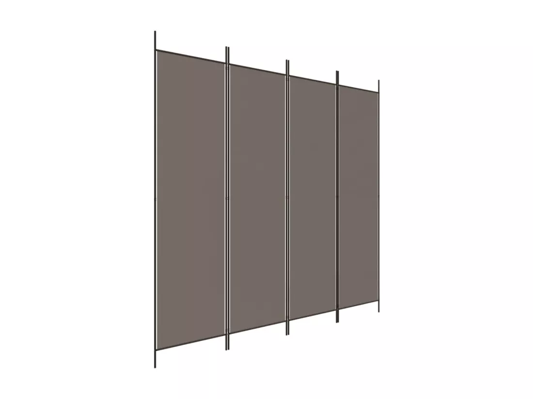 Cloison de séparation 4 panneaux Anthracite 200x220 cm Tissu