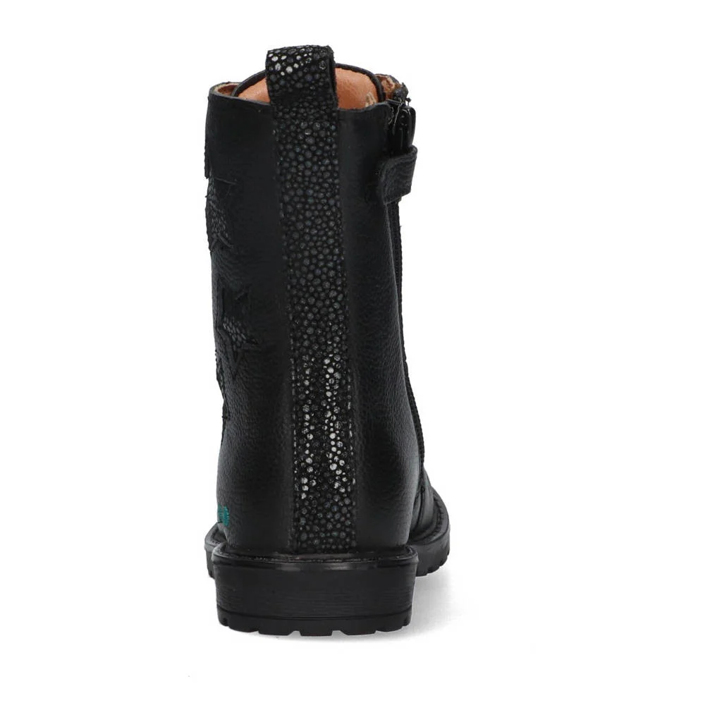 BunniesJR Hailee Happyleren veterboots zwart