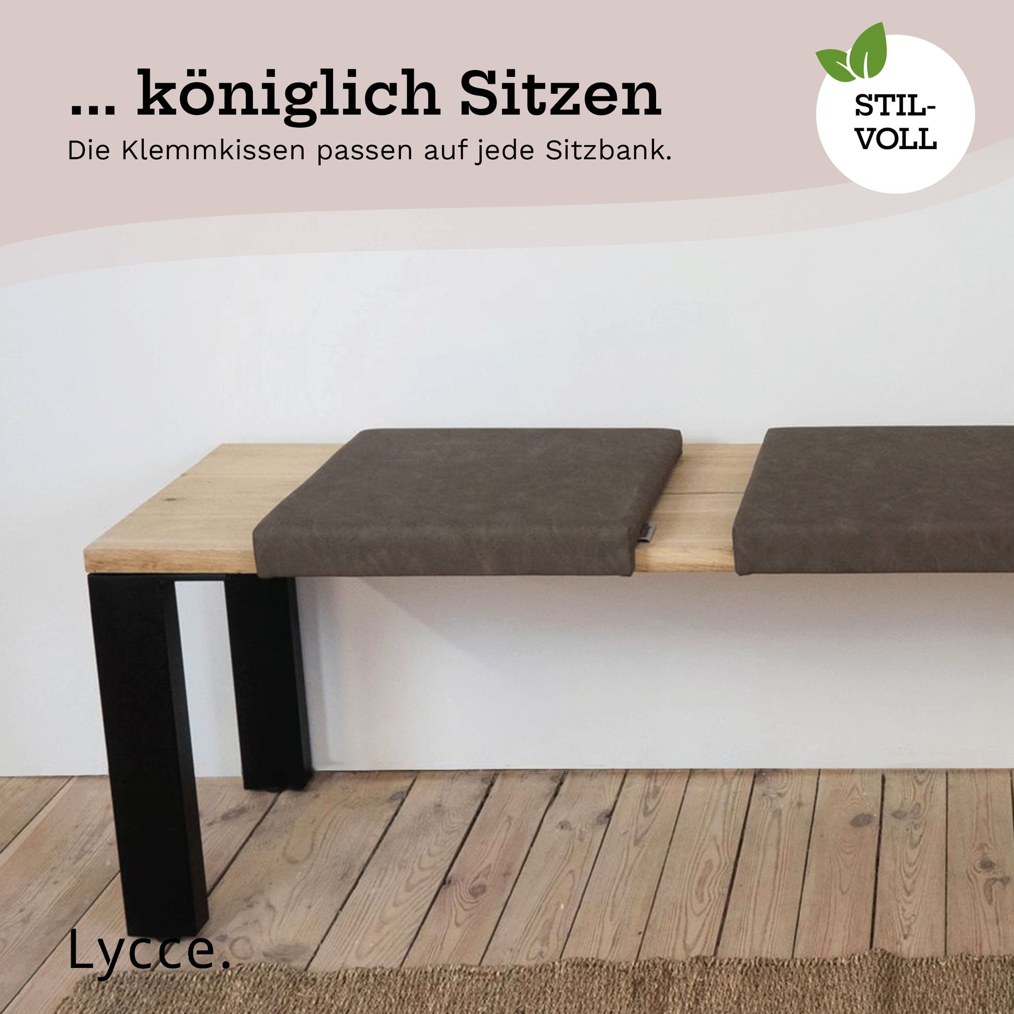Lycce Klemmkissen / Sitzkissen mit 1 Leiste, Kunstlederbezug