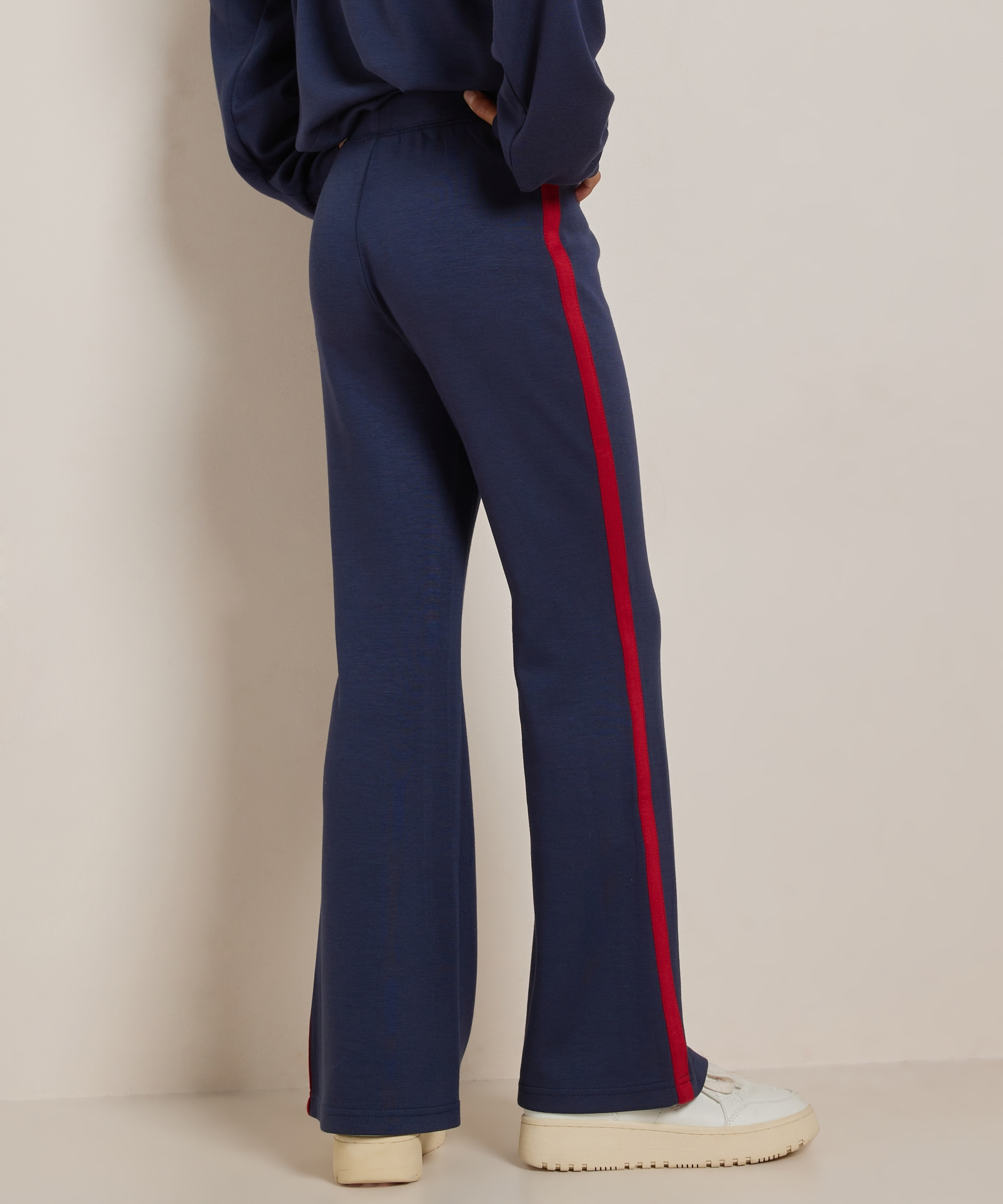 flared fit broek met streep