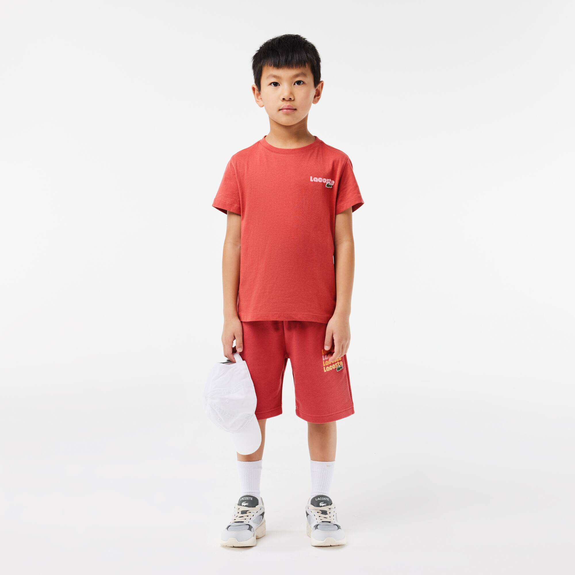 T-Shirt aus Baumwolljersey mit Aufdruck T-Shirts & Hemden - Rot - Lacoste - Kinder