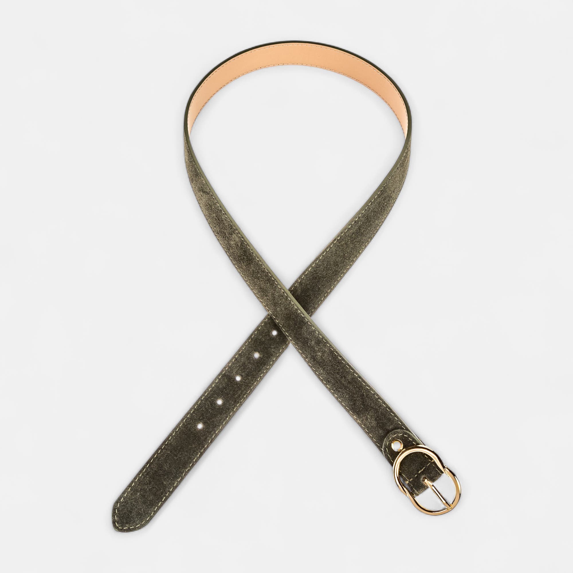Ceinture en cuir kaki