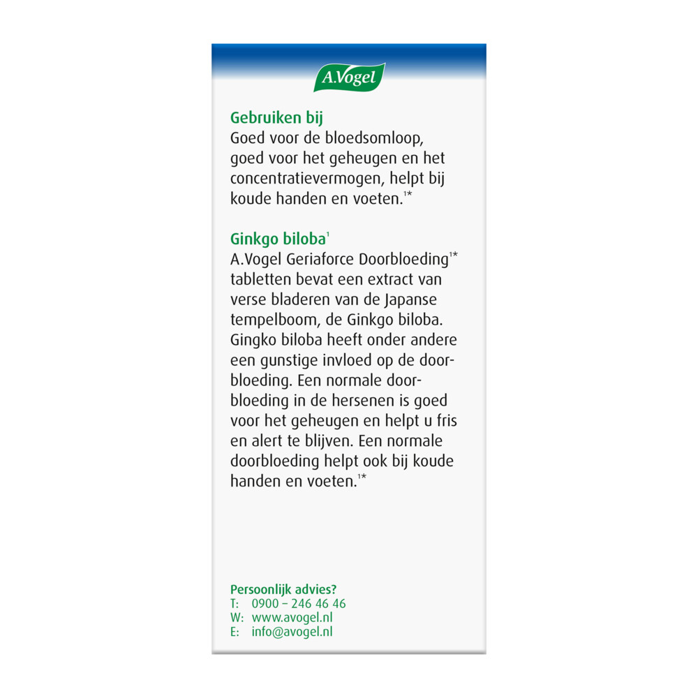 2x A.Vogel Geriaforce Doorbloeding200 tabletten