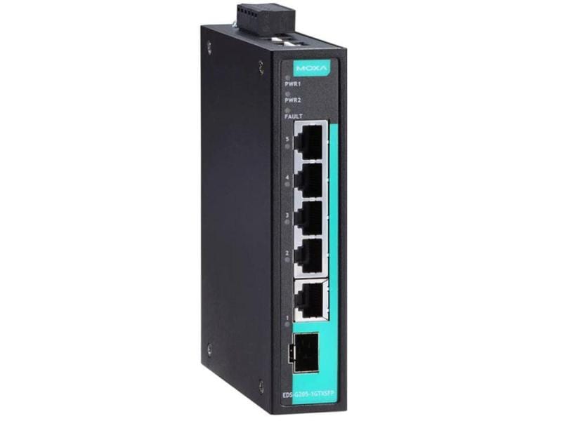 Moxa Rail Switch EDS-G205-1GTXSFP 6 Port Unmanaged Gigabit Switch für Ethernet