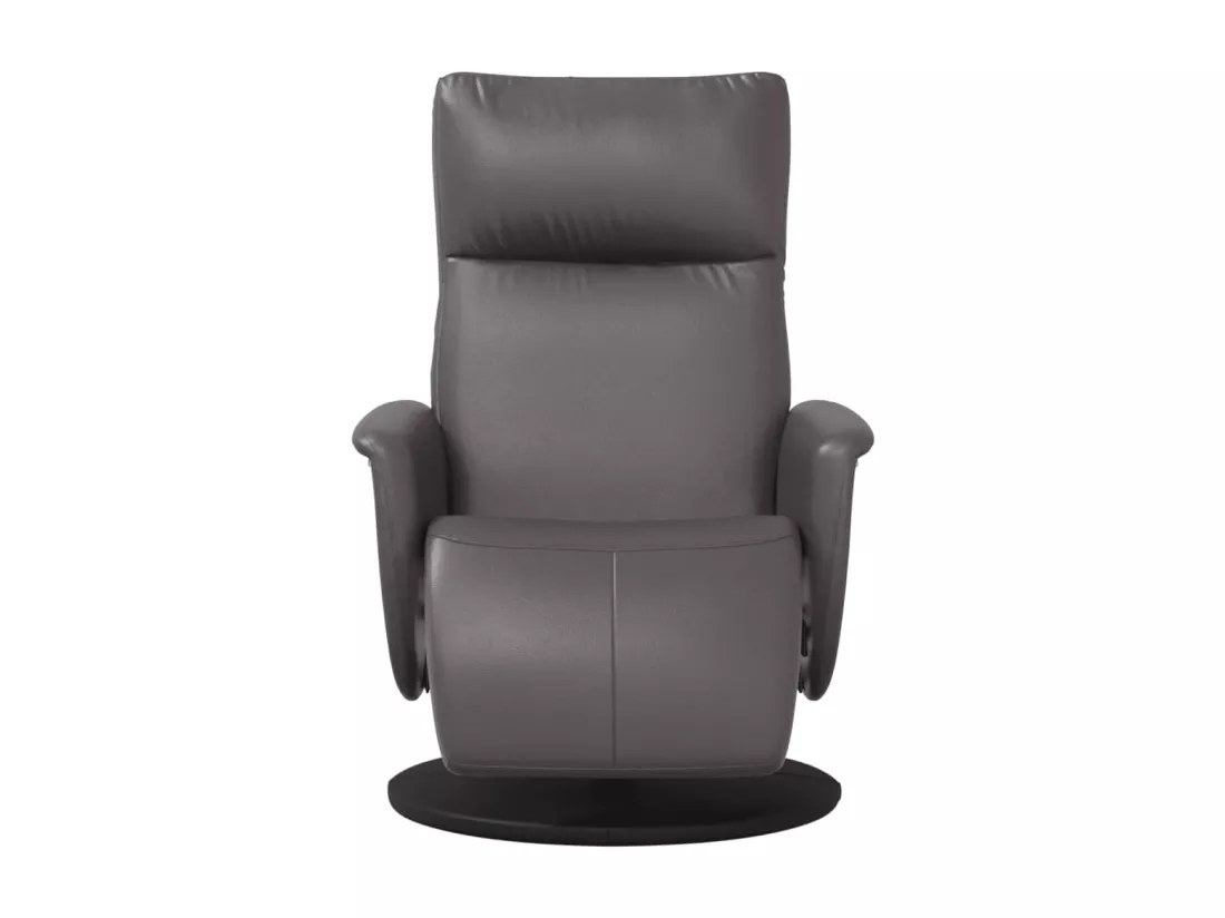 Fauteuil inclinable avec repose-pieds gris similicuir