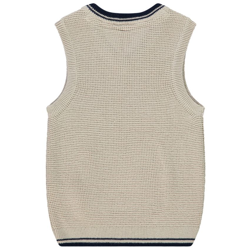 Pull sans manches en tricot pour bébé garçon - Ecru