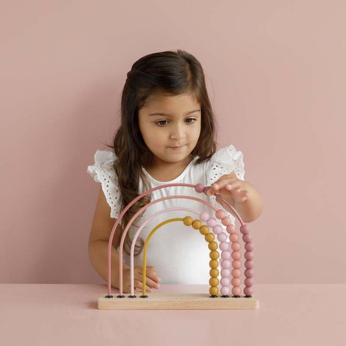 Boulier Arc-en-Ciel Rose - LITTLE DUTCH