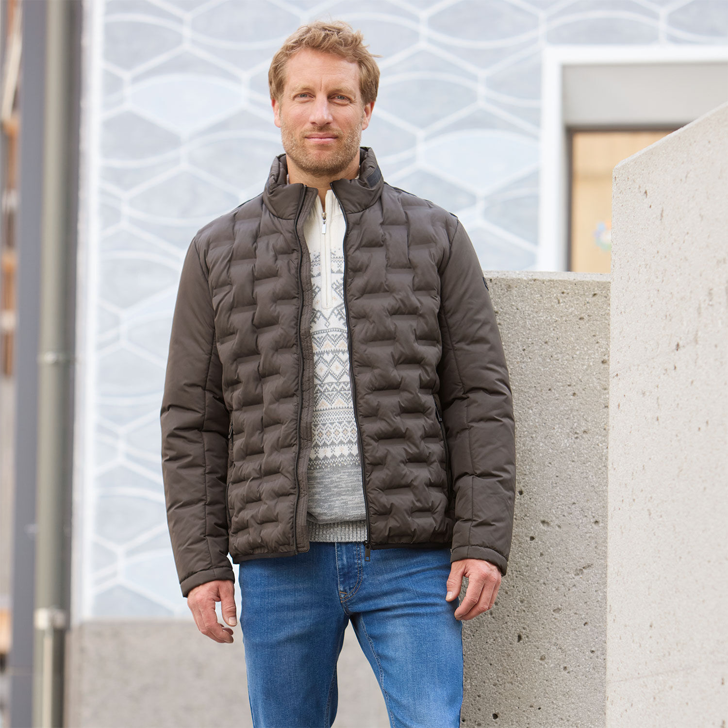 Herren Jacke mit modernem Steppmuster