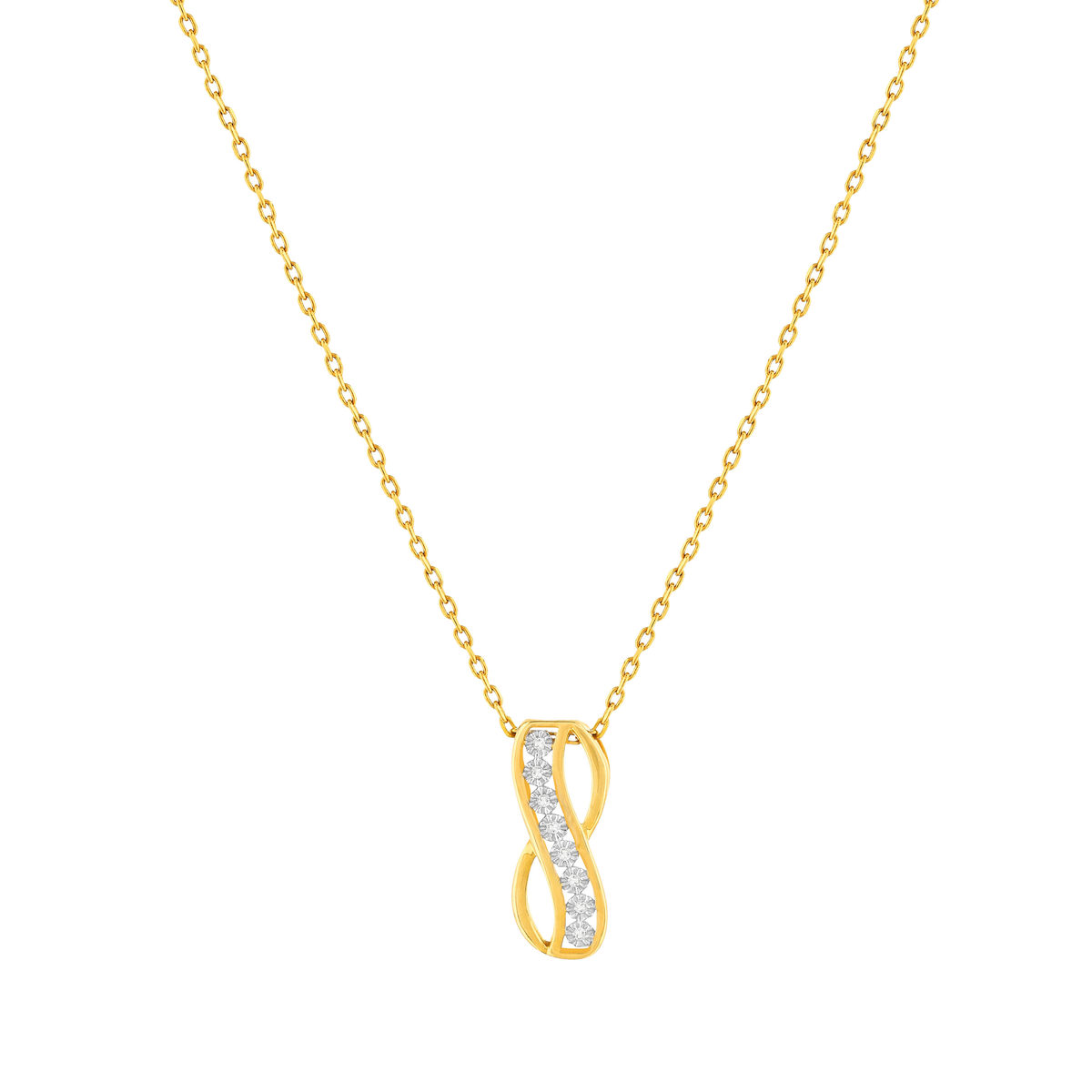 Collier or 375 2 tons diamants, 45 cm
