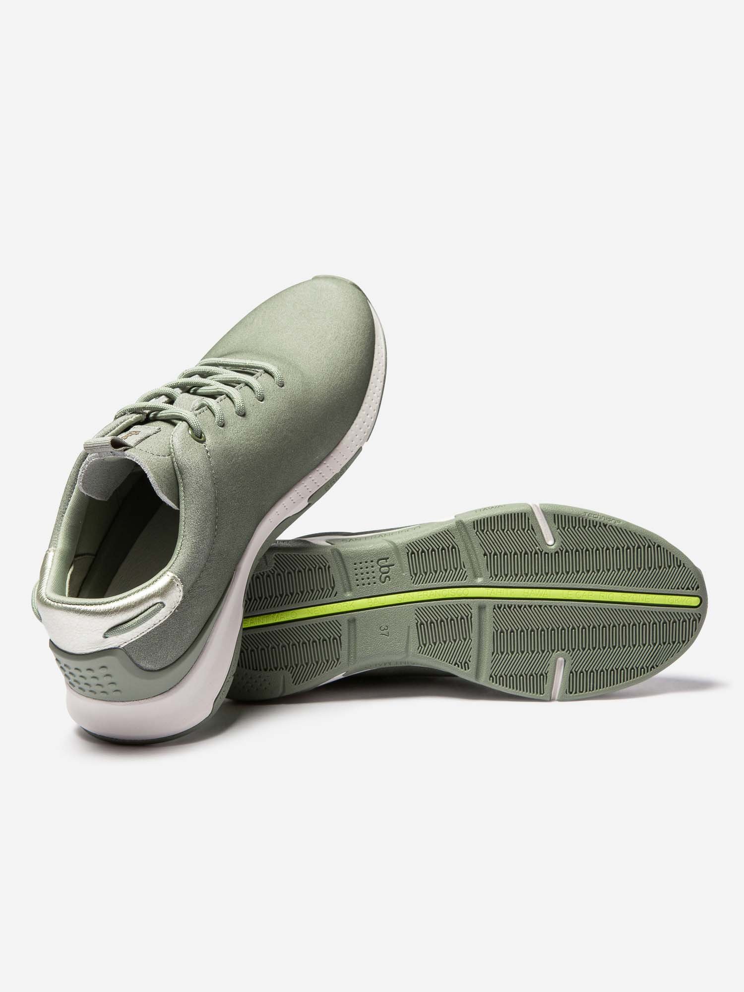Baskets Femme Confort Cuir Vert