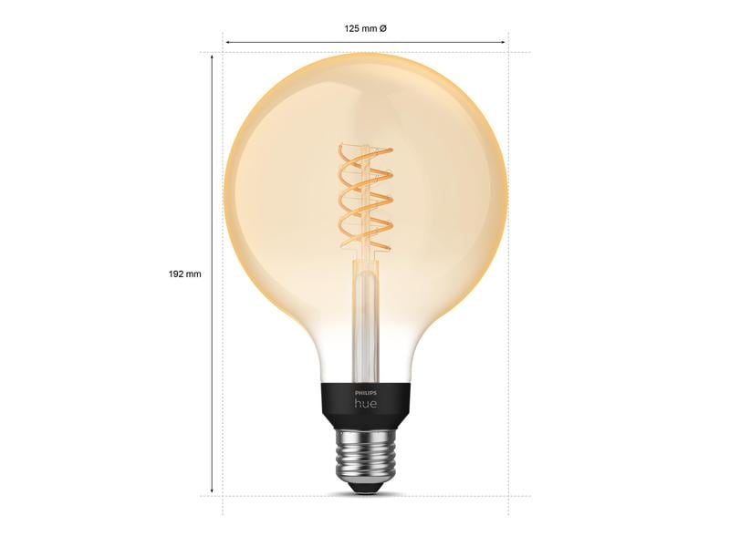 Philips Hue White E27 Einzelpack Giant Globe Filament 550 l Filament-Leuchtmittel mit E27 Sockel