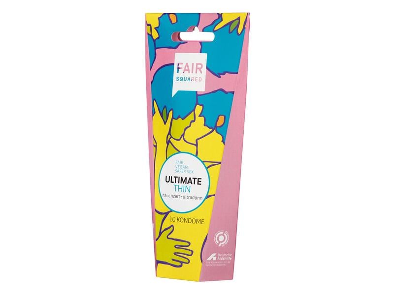 Fair Squared Kondome ultimate thin 10 Stück Hochwertige Präservative mit extra dünner Wandstärke