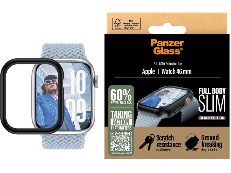 Panzerglass Full Body Protection Slim Apple Watch Series 10 Schlanker Full-Body-Displayschutz für die Apple Watch Series 10 46 mm