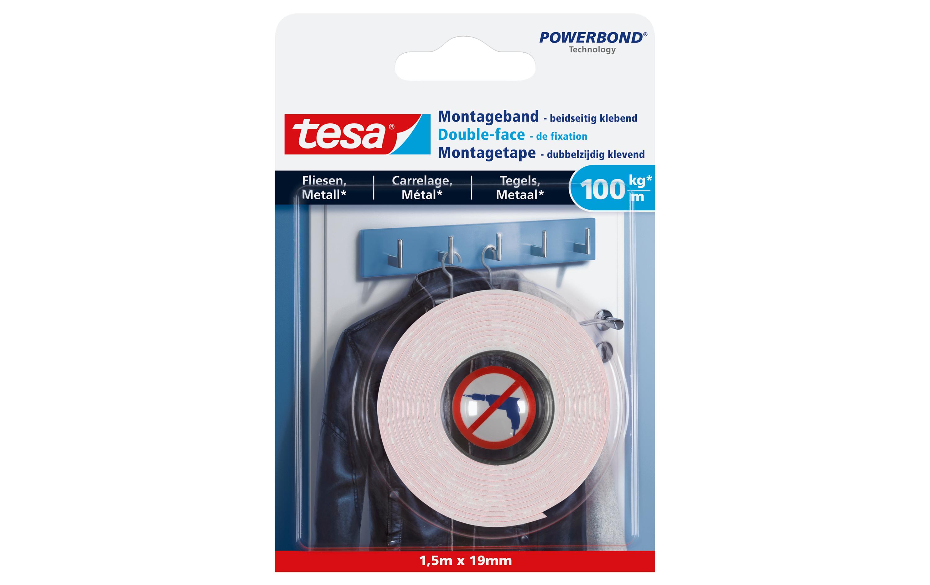 Montageband 1.5 m x 19 mm für Fliesen + Metall1.5 m x 19 mm