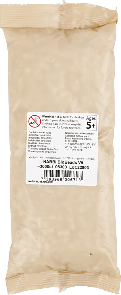Rør Perler Til Perleplader - Medium - Hvid - 3000 Stk. - Nabbi Biobeads