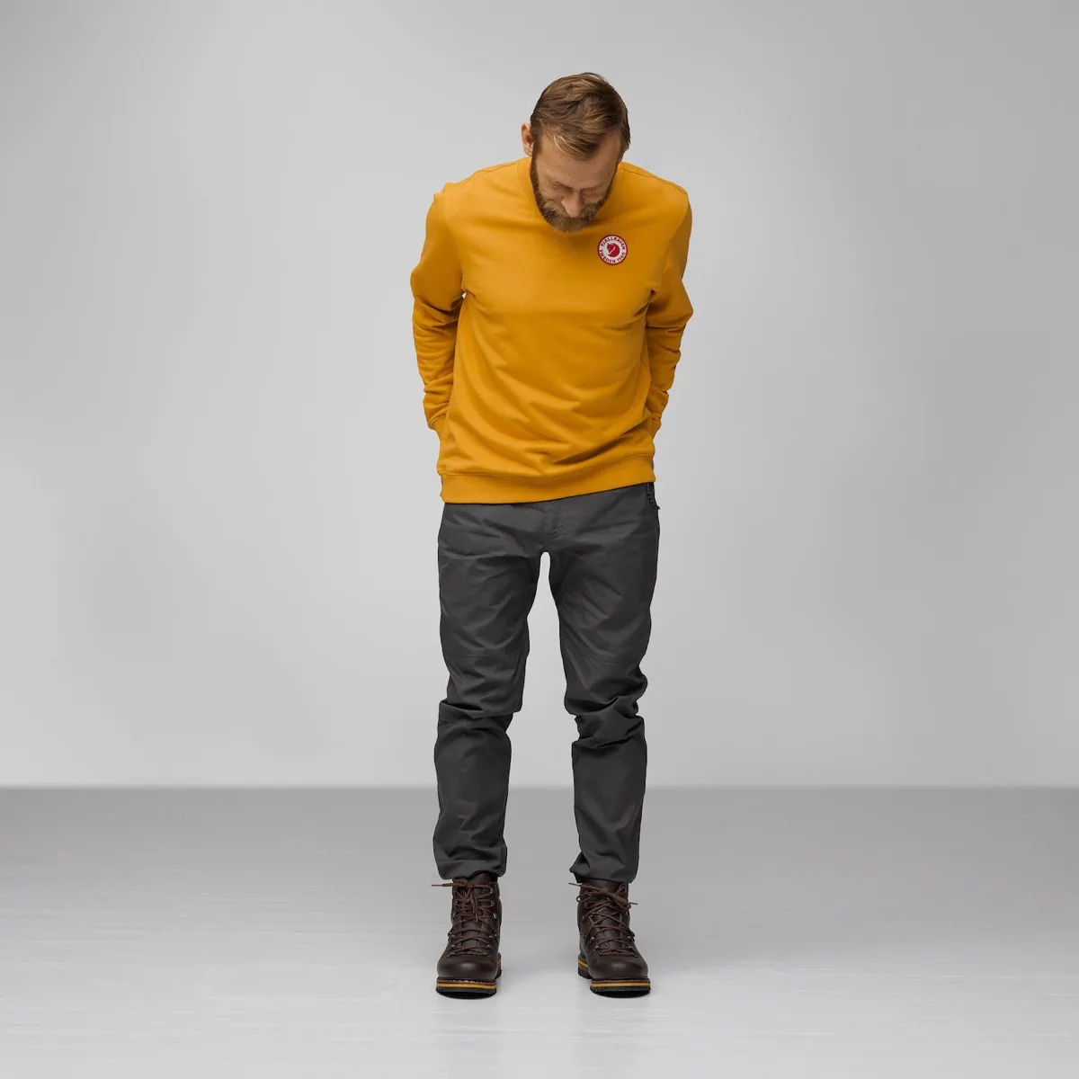 Fjällräven Men's 1960 Logo Badge Sweater Grey-Melange