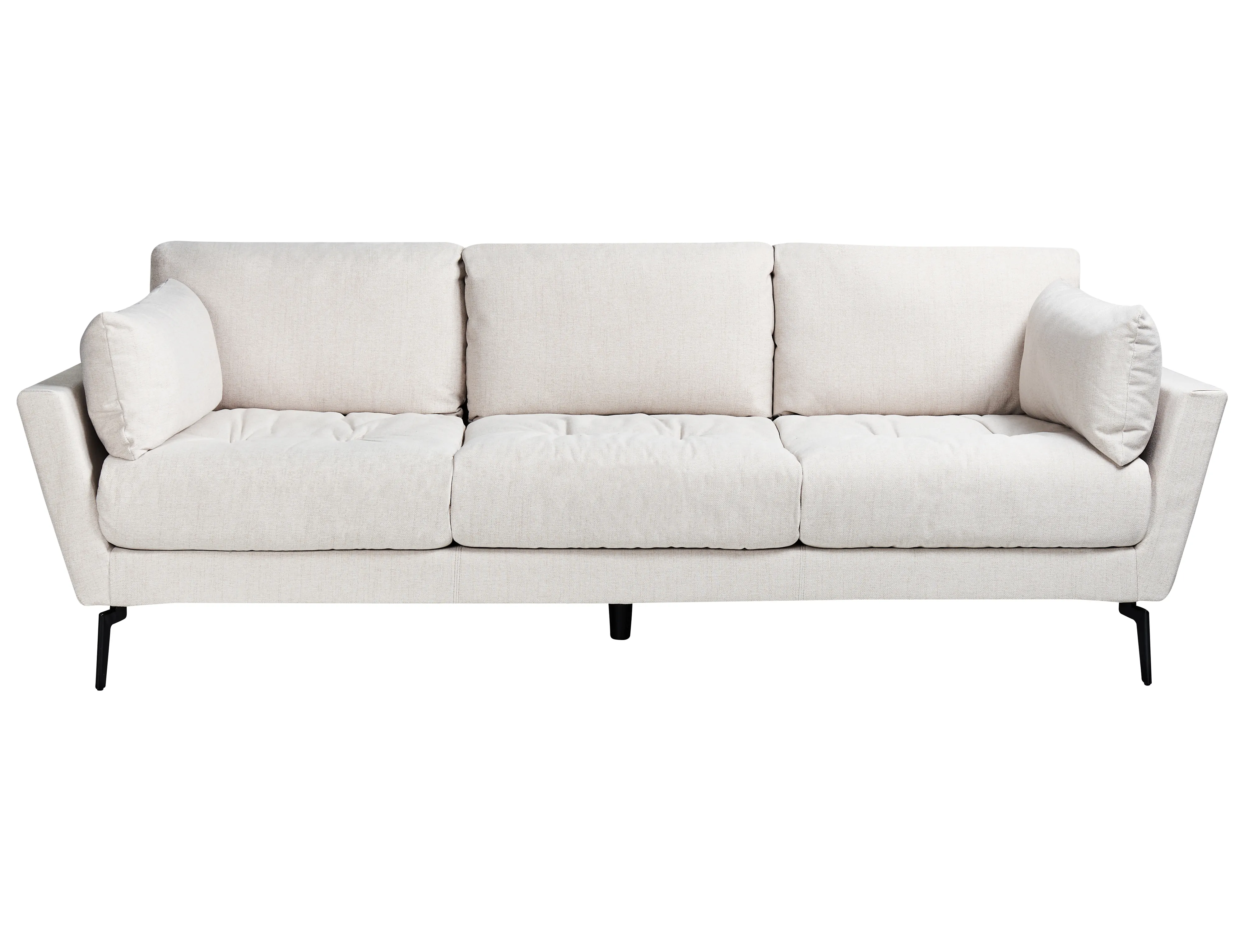 Bank 4-zits NENOLA Stof Lichtbeige
