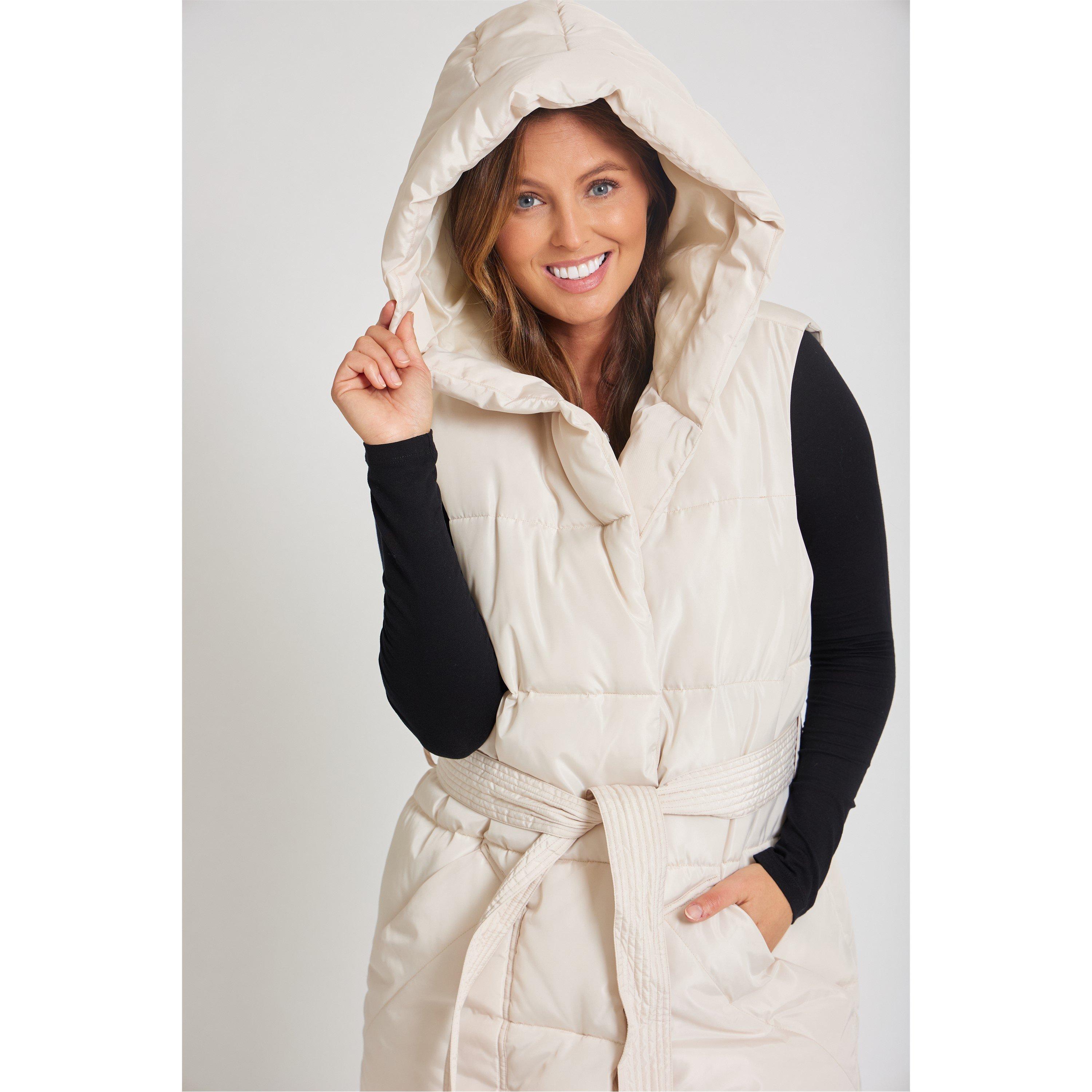 Be You Longline Longline Belted Padded Gilet