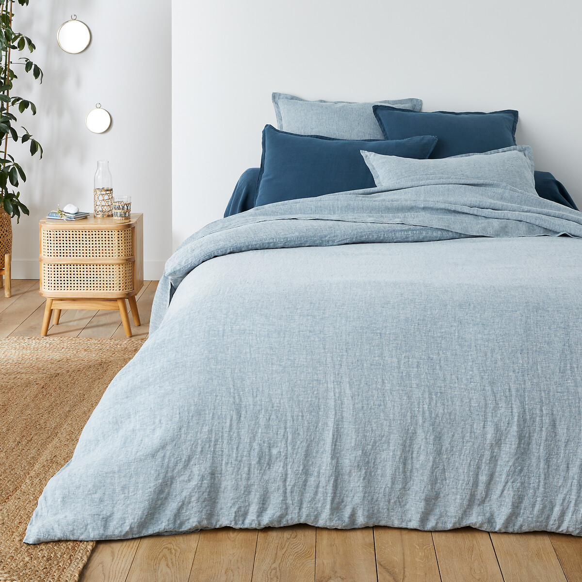 LA REDOUTE INTERIEURS<br>Lençol de linho lavado com elástico, dobra de 35 cm, Linot