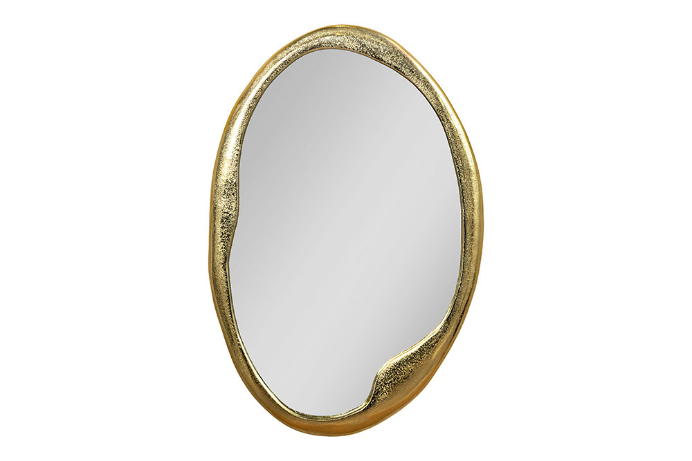 Ovaler Wandspiegel ABSTRACT 70cm gold Metall handmade